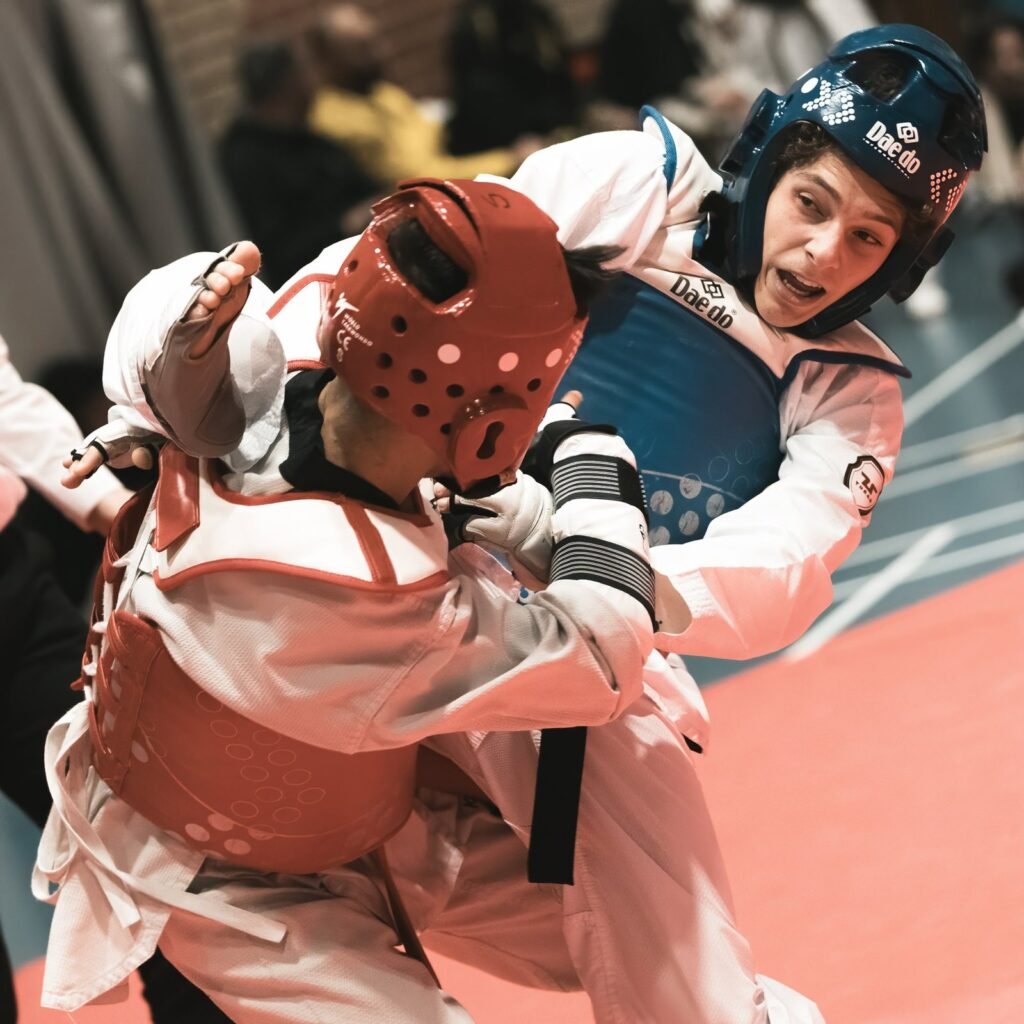 Taekwondo fight close-up